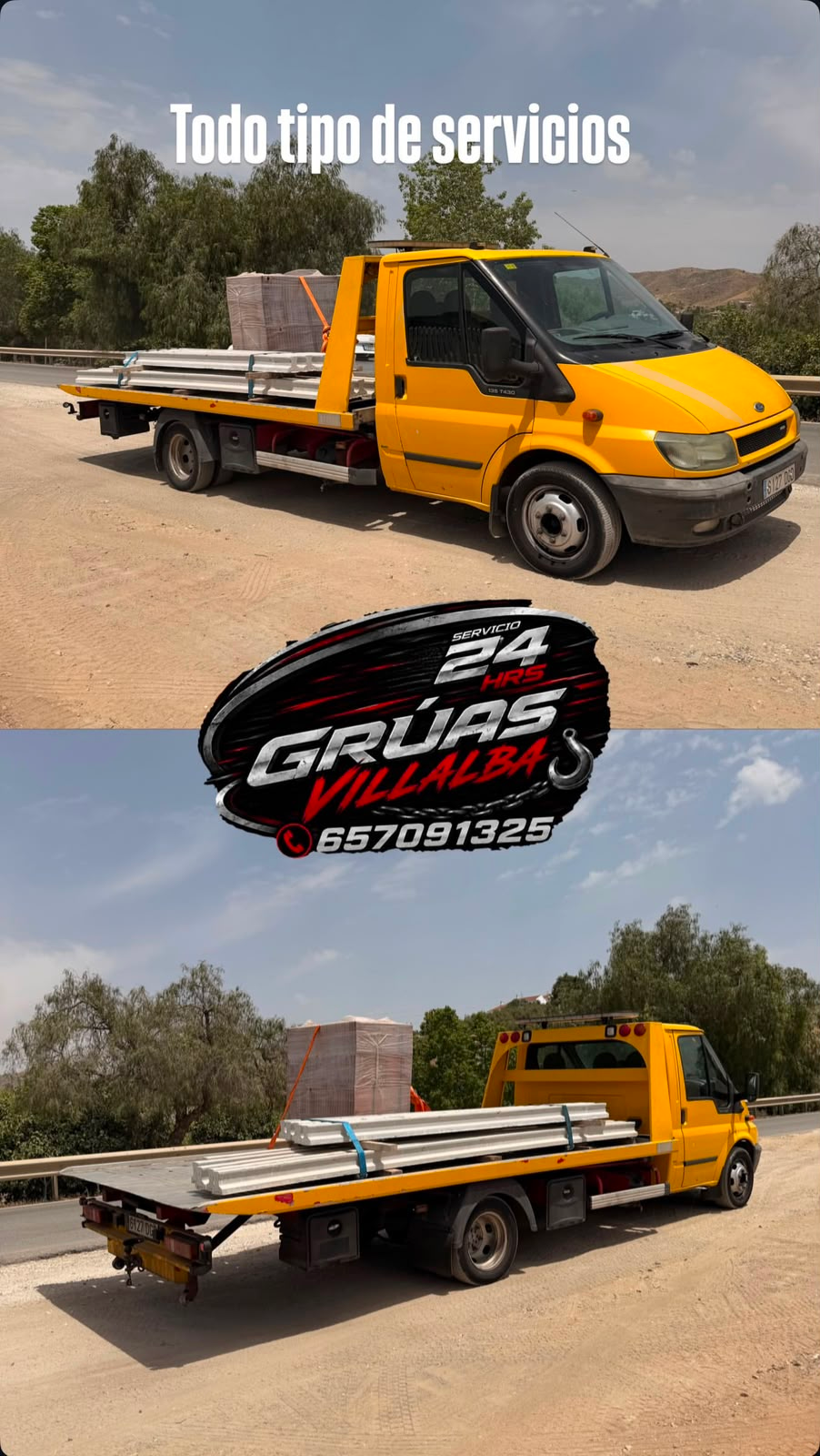 Transporte de materiales realizado por Grúas Villalba